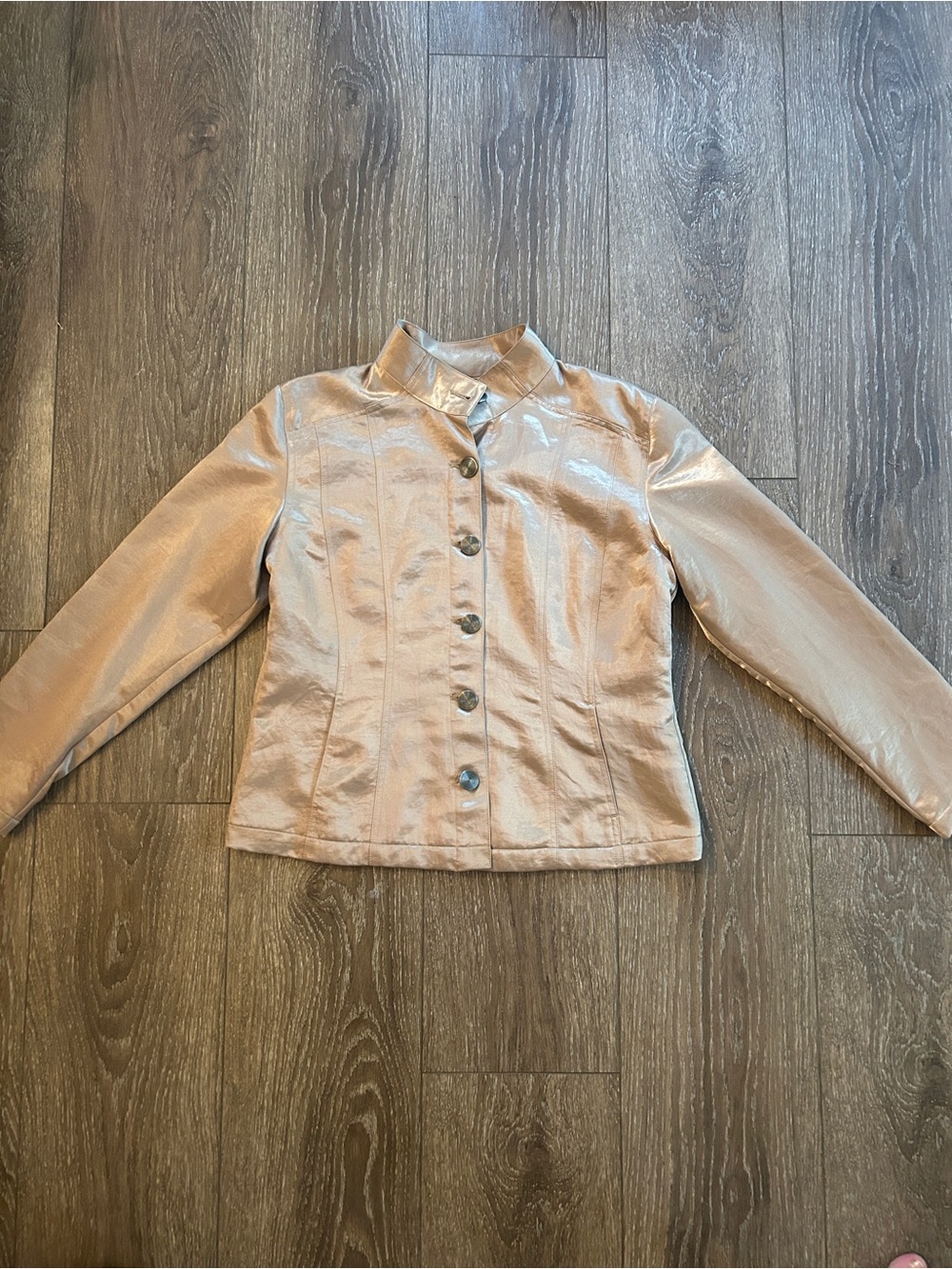 Chico's Shimmery Blush Button-Front Jacket